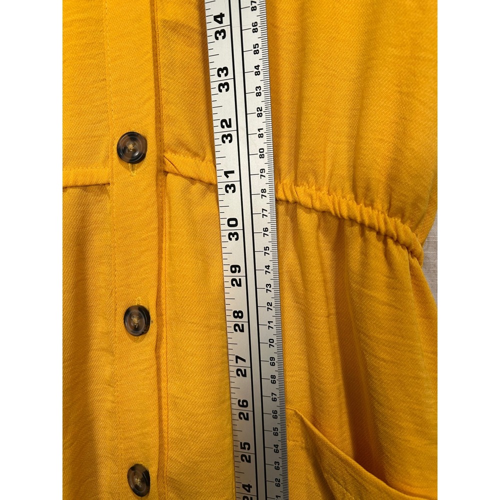 Millenium Mustard Yellow Button Front Midi Shirt … - image 7